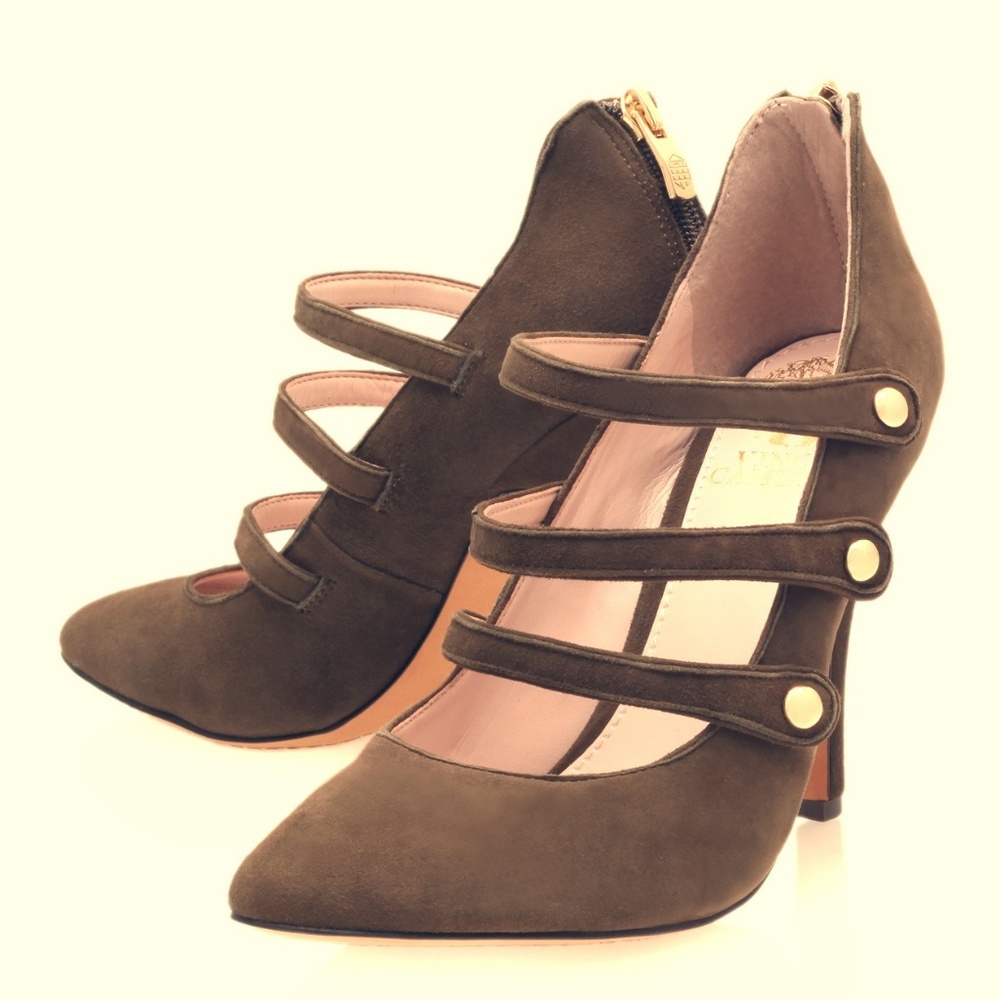 Vince Camuto Jamily, Suede Olive Green, Sz 10